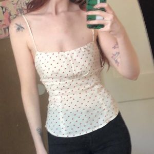 Anthropologie milkmaid red and white tank
